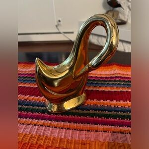 Mid century modern Gold Gilded Swan